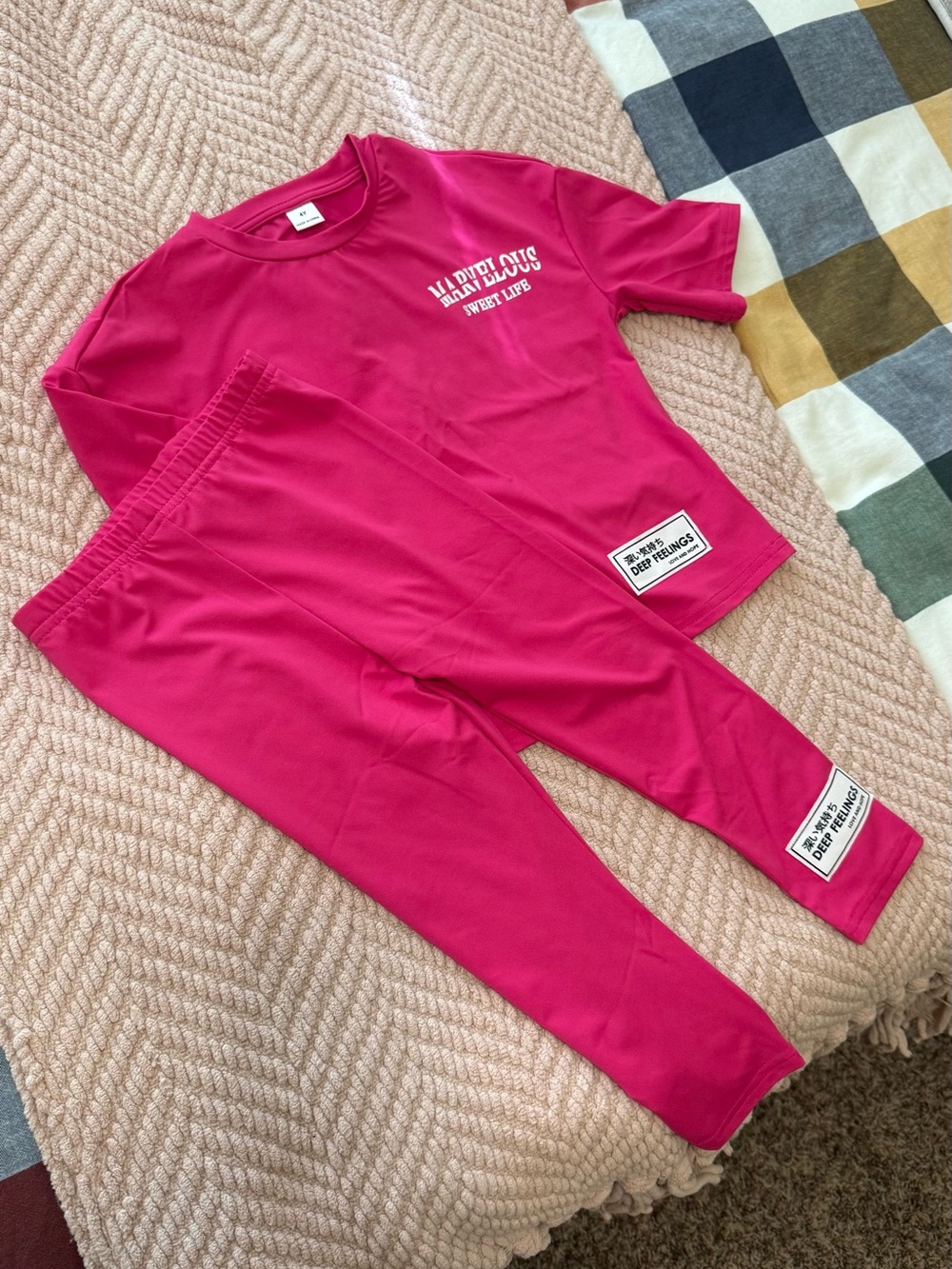 Kids Hot Pink Two-Piece set